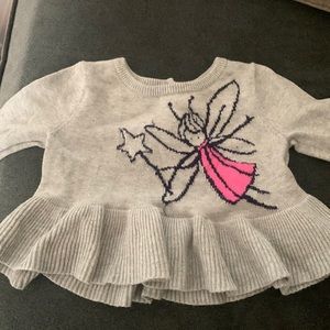 Old navy peplum fairy sweater, 3-6 months.